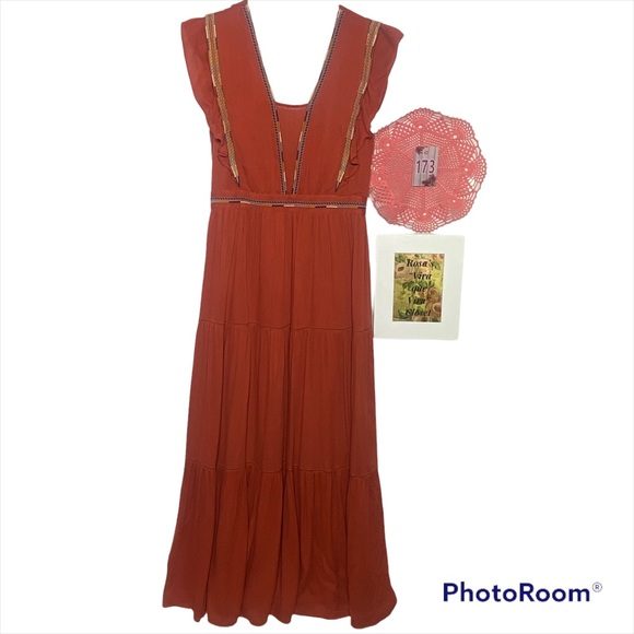 See U Soon NWT Brick/Terracotta Sleeveless Maxi Dress Small - Picture 5 of 16